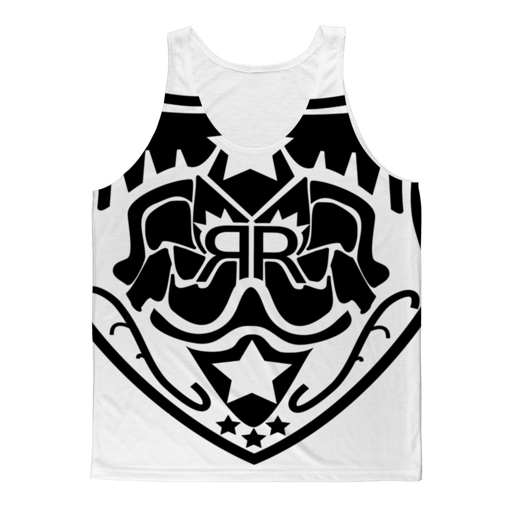 Real Royalty Black All Over Logo T-Shirt Classic Sublimation Adult Tank Top