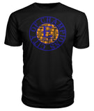 E St. City Of Champions Blue and Orange Logo