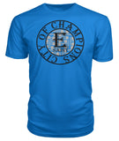 E St. City Of Champions Black and Silver Logo