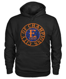 E St. City Of Champtions Orange and Blue Logo Hoody