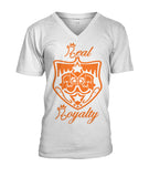 Real Royalty Orange Logo V Neck T-Shirt