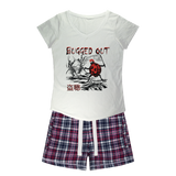 Bugged Out Lady Bug Girls Sleepy Tee and Flannel Short
