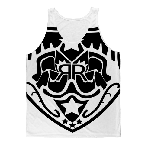 Real Royalty Black All Over Logo T-Shirt  ﻿Classic Sublimation Adult Tank Top