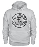 E St. City Of Champions Black and Silver Logo Hoody