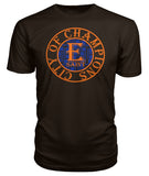 E St. City Of Champions Orange and Blue Logo