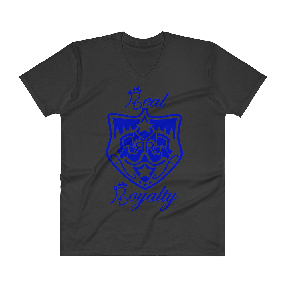 Real Royalty Blue Logo V-Neck T-Shirt