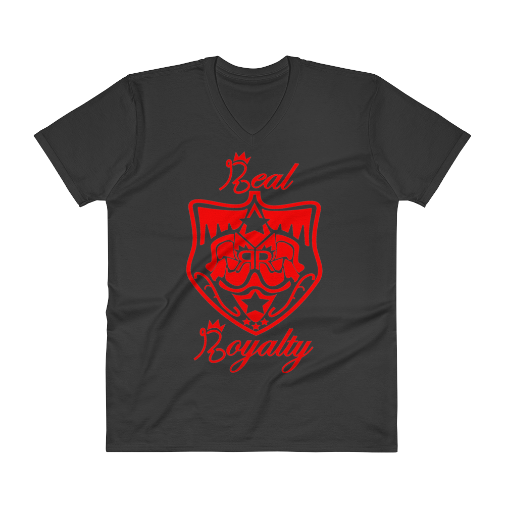 Real Royalty Red Logo V-Neck T-Shirt