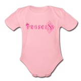 Princess Short Sleeve Baby Bodysuit - light pink