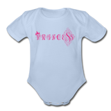 Princess Short Sleeve Baby Bodysuit - sky